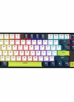 Ігрова клавіатура механічна fantech atom87s mk877s mori red switch 87 кнопок usb type-c rgb підсвічування пластик синя