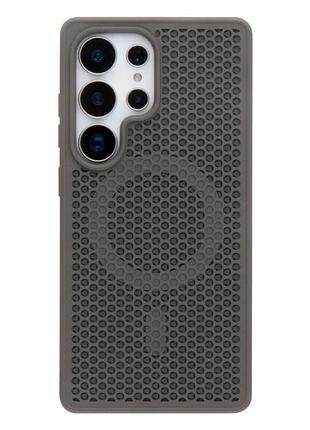 Чехол tpu+pc aerocool с magsafe для samsung galaxy s24 ultra 5g серый противоударный с защитой камеры