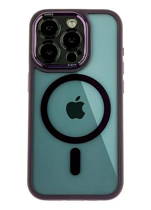 Чехол tpu pc metal calais с magsafe для iphone 15 pro max защитный глубокий пурпурный