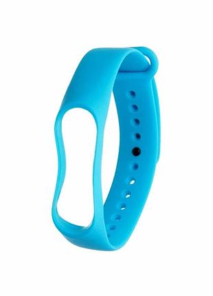 Ремінець для xiaomi mi band 3 4 силіконовий із застібкою кнопка блакитний