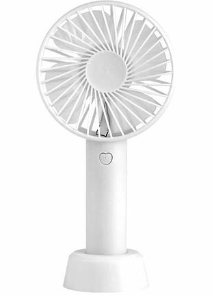 Портативный вентилятор 4 лопасти 3 скорости micro-usb 5v abs пластик белый ss-2