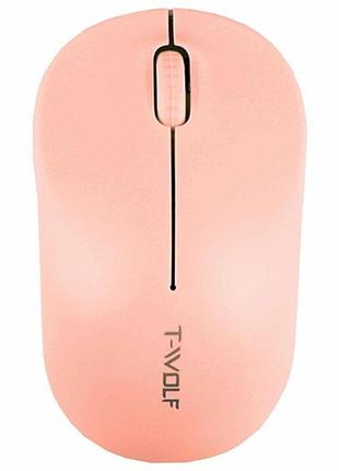 Бездротова миша twolf q4 2.4g 1200dpi компактна рожева з abs пластику для ноутбука та пк