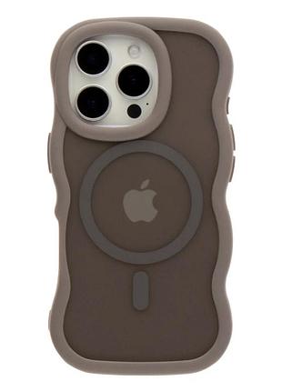 Чехол tpu+pc aquawave с magsafe для iphone 16 pro серый противоударный с защитой камеры