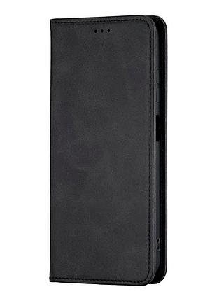 Чохол-книжка шкірозамінник для samsung a05s чорний із захистом від ударів і зручним доступом до функцій