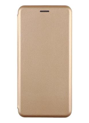 Чехол-книжка tpu pu для motorola moto g24 power защитный золотой с микрофиброй внутри