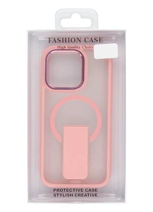 Чехол tpu+pc flexguard magnetic ring stand для iphone 16 pro max защитный с магнитом розовый 2
