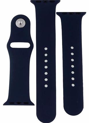 Ремінець для apple watch 38 40 41 мм силіконовий темно-синій із застібкою pin-and-tuck