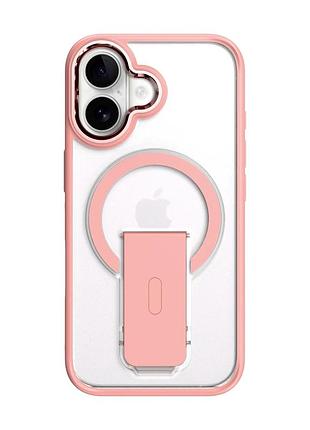 Чехол tpu+pc flexguard magnetic ring stand для iphone 16 pro max защитный с магнитом розовый 5