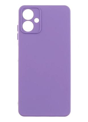 Чехол силиконовый full camera для samsung galaxy a06 a065 с защитой камеры микрофибра пурпурный