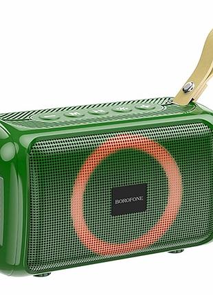Портативная колонка 5вт с fm-приемником usb bluetooth 5.1 1200mah темно-зеленый borofone br17