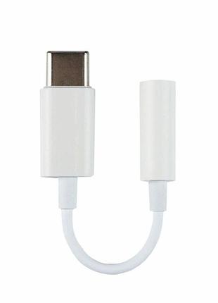 Переходник aux type-c to 3.5mm белый для устройств apple 1:1 с защитой от повреждений