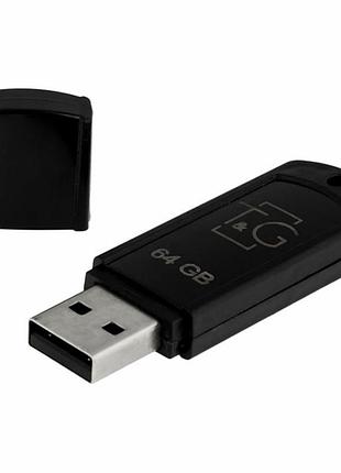 Usb-флешка t&g 64 gb usb 2.0 чорний пластик для зберігання даних модель classic 011