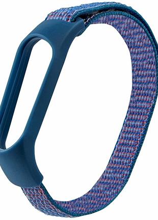 Ремешок для фитнес-трекера xiaomi mi band 3 4 5 6 7 нейлоновый голубой комфортная текстильная застежка