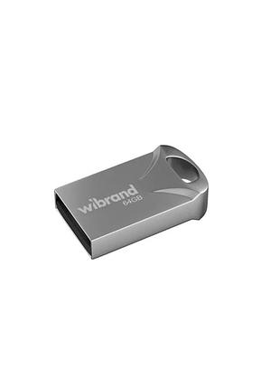 Usb флешка wibrand 64gb hawk серебристая для хранения данных и мультимедиа с защитой от ударов и воды