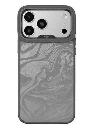 Чохол протиударний kajsa glamorous collection fluid art з magsafe для iphone 17 pro max сірий o-ring