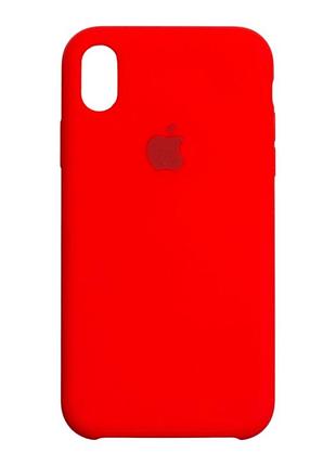 Чохол силіконовий для iphone xs max з мікрофіброю всередині захист камери 14.red