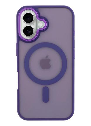 Чохол tpu+pc протиударний з magsafe для iphone 16 захист камери фіолетовий
