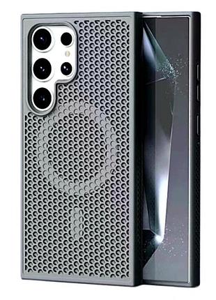 Чехол tpu+pc aerocool с magsafe для samsung galaxy s23 fe 5g серый противоударный с защитой камеры