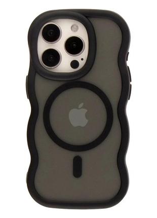 Чохол tpu+pc aquawave з magsafe для iphone 15 pro max чорний протиударний із захистом камери