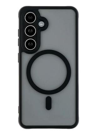 Чехол противоударный tpu pc для samsung galaxy s24 5g защита камеры с magsafe черный