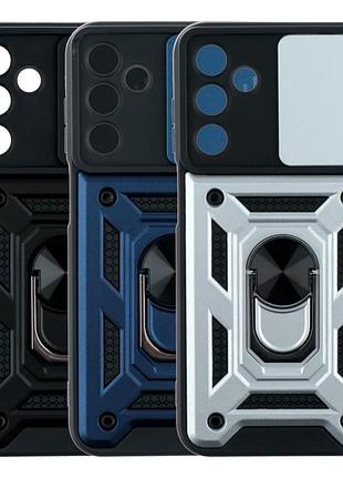 Чехол противоударный armor guard shield для samsung galaxy m15 5g защита камеры с подставкой красный