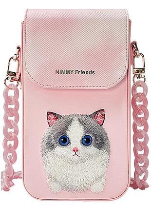 Чохол nimmy mobile phone bag для смартфонів шкірозамінник і текстиль захисний ragdoll pink