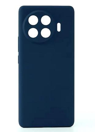 Чехол силиконовый full camera для tecno spark 20 pro+ kj7 с микрофиброй внутри защитный темно-синий