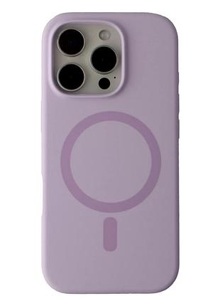 Чехол силиконовый glow silicone case с magsafe для iphone 16 pro защитный light purple с микрофиброй внутри
