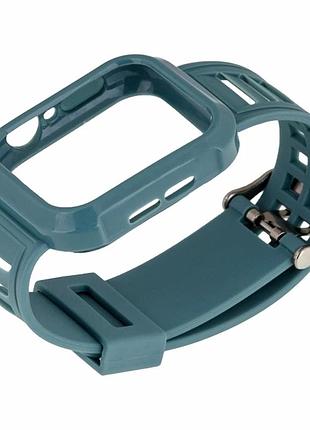 Ремешок для apple watch 44mm силикон midnight green защита от повреждений