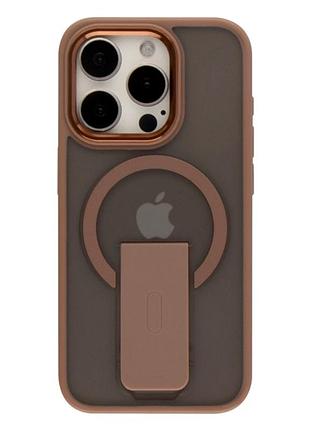 Чехол tpu+pc flexguard magnetic ring stand для iphone 15 pro противоударный с защитой камеры desert