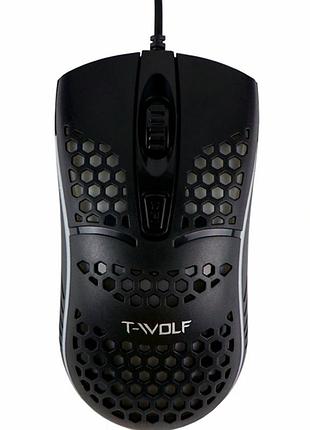 Usb мышь twolf v15 черная 4 кнопки оптический сенсор 1600dpi длина кабеля 1 28м эргономичная форма