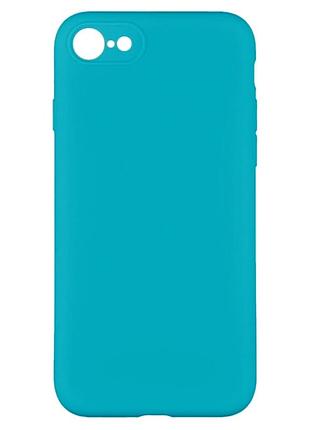 Чехол силиконовый silicone case full camera для iphone 7 8 se2 защита камеры с микрофиброй внутри синий