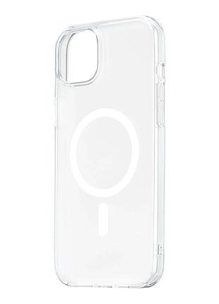 Прозрачный силиконовый чехол накладка mcdodo crystal series для iphone 14 plus защита камеры с magsafe прозрачный