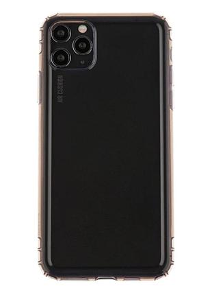 Чехол силиконовый противоударный для iphone 11 pro max с защитой камеры transparent black.sf01