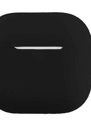 Футляр силиконовый с карабином для airpods 4 черный износостойкий защищает от повреждений
