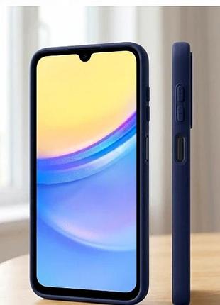 Чехол силиконовый silicone case для samsung s26 защитный темно-синий с максимальной защитой камеры
