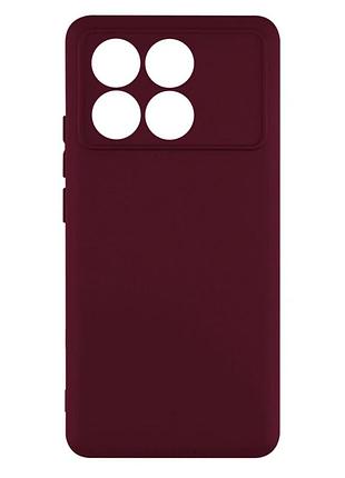 Чехол силиконовый full camera для xiaomi 14 с микрофиброй внутри защита камеры цвет 42.maroon