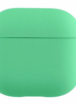 Футляр силиконовый с микрофиброй для airpods 4 цвет 47.spearmint защитный с петлей и амортизирующими свойствами