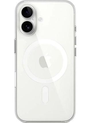 Прозорий силіконовий чохол clear case з magsafe для iphone 17 захист камери білий