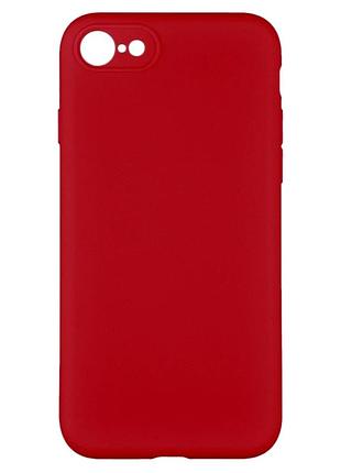 Чехол силиконовый full camera для iphone 7 8 se2 защита камеры с микрофиброй красный