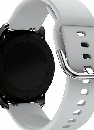 Ремешок силиконовый 22mm серый для смарт часов samsung amazfit huawei универсальный