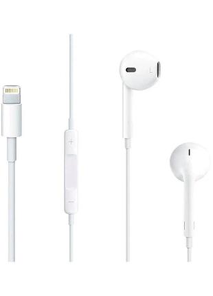 Навушники apple earpods lightning білі з контролером для прослуховування музики