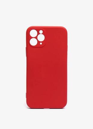 Чехол силиконовый full camera для iphone 11 pro max защита камеры с микрофиброй красный 14.red