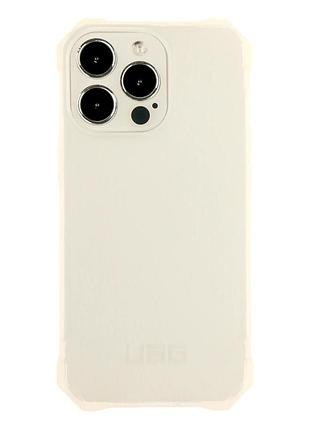 Чехол противоударный uag armor для iphone 13 pro max с защитой камеры белый