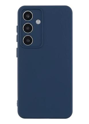 Чехол силиконовый full camera для samsung galaxy s24 5g s25 5g с микрофиброй внутри защитный темно-синий