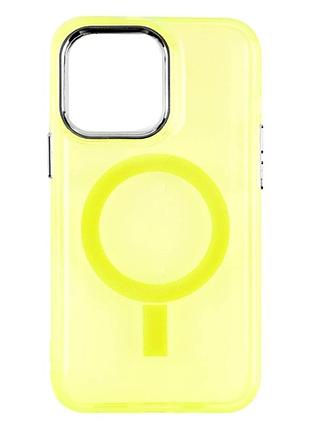 Чехол tpu lollipop с magsafe для iphone 14 pro защитный желтый с усиленными углами