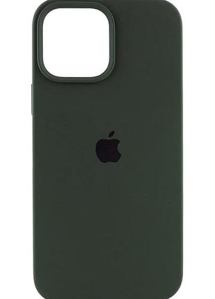 Чехол силиконовый silicone case для iphone 12 pro max с микрофиброй внутри защитный 71.cyprus green