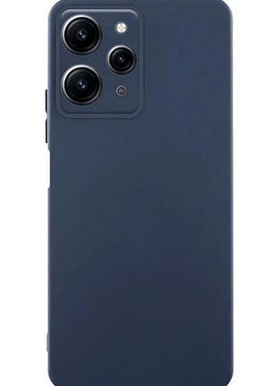 Чехол силиконовый full camera для xiaomi redmi 13 4g poco m6 4g с микрофиброй внутри защитный темно-синий