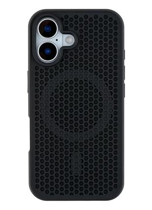 Чехол tpu+pc aerocool с magsafe для iphone 16 противоударный черный с защитой камеры