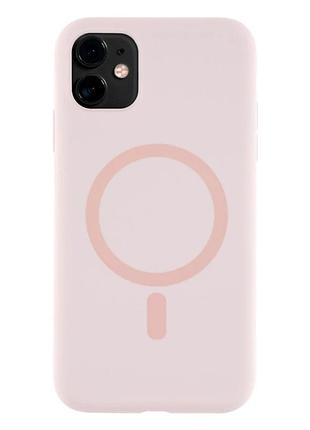 Чехол силиконовый glow silicone case с magsafe для iphone 11 защитный розовый